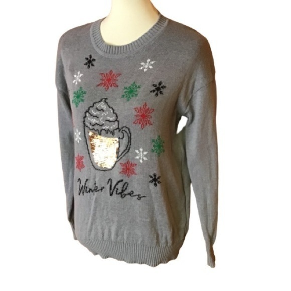 Well worn winter vibes sequined sweater - Picture 1 of 8